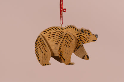 Ornament - Wooden Bear 4
