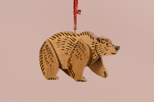 Ornament - Wooden Bear 4
