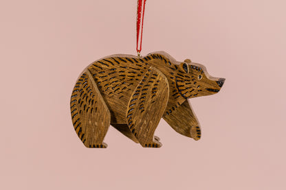 Ornament - Wooden Bear 2