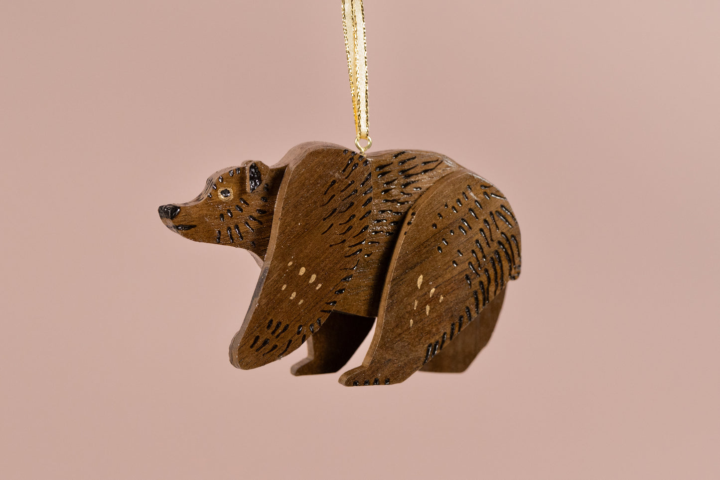 Ornament - Wooden Bear 5