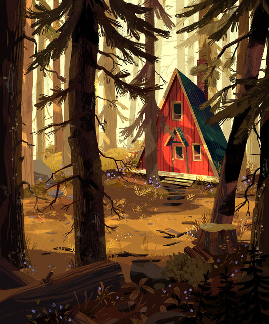 A-Frame Cabin Print