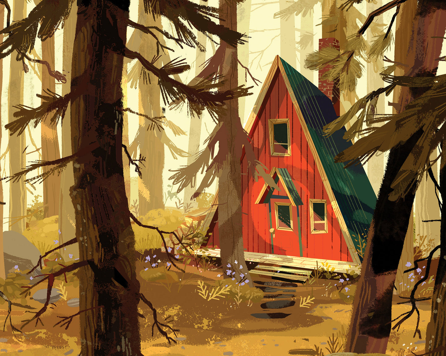 A-Frame Cabin Print