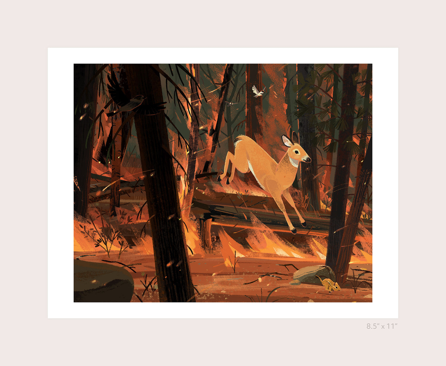 Forest Fire Print Print