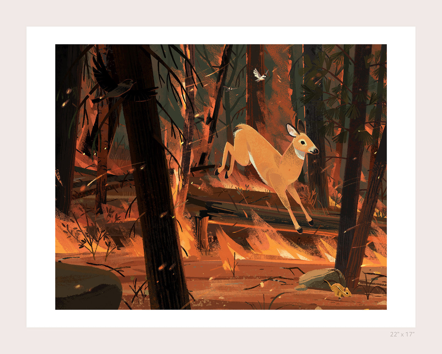 Forest Fire Print Print