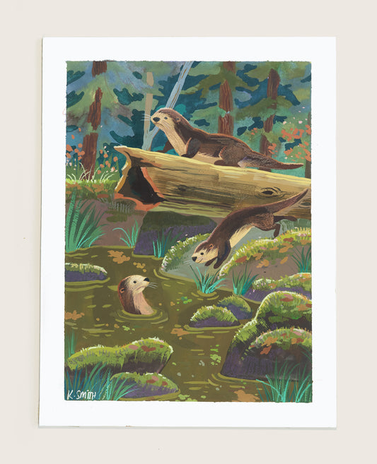 Swimming Otters 01