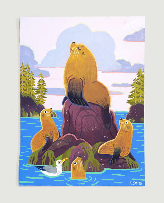 Sea Lion Painting