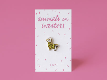 Llama Enamel Pin