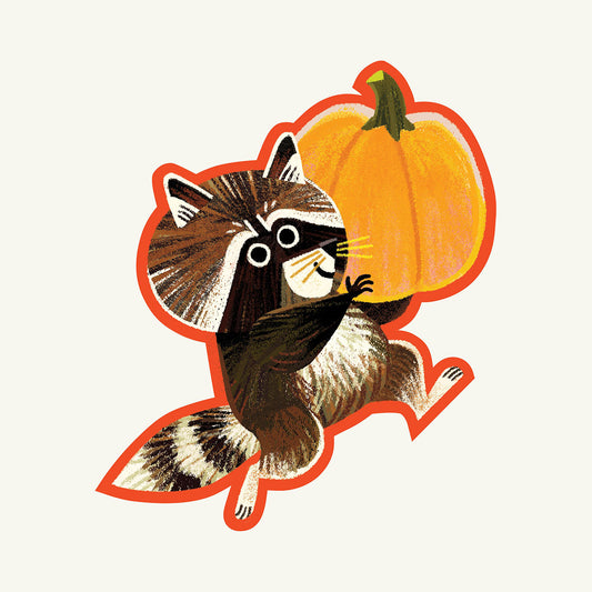 Raccoon Pumpkin - Vinyl Sticker