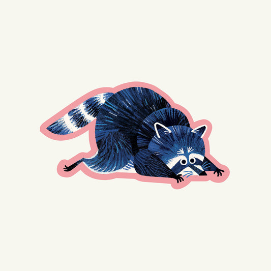 Raccoon Belly Flop - Vinyl Sticker