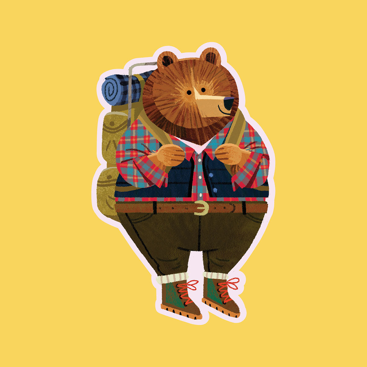 Hiking Bear - Vinyl Sticker